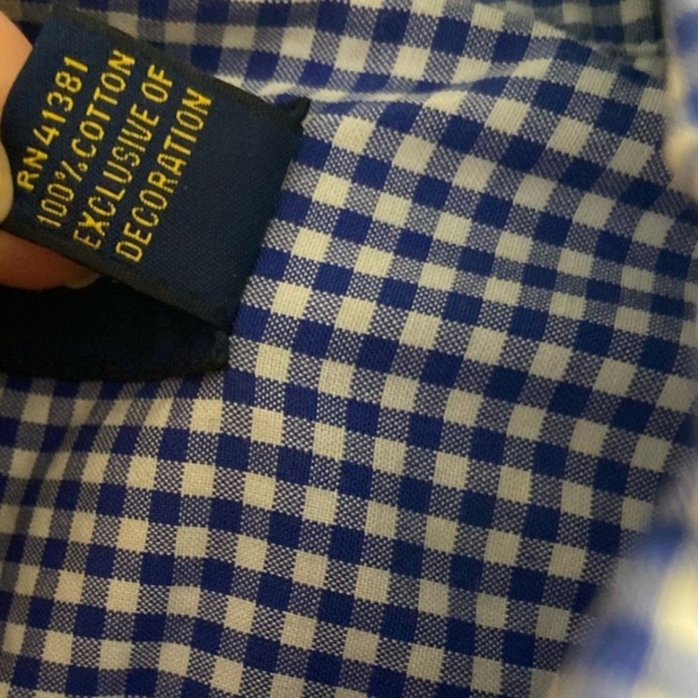 Ralph Lauren Blue Gingham Men's Shirt XL - Picture 6 of 6